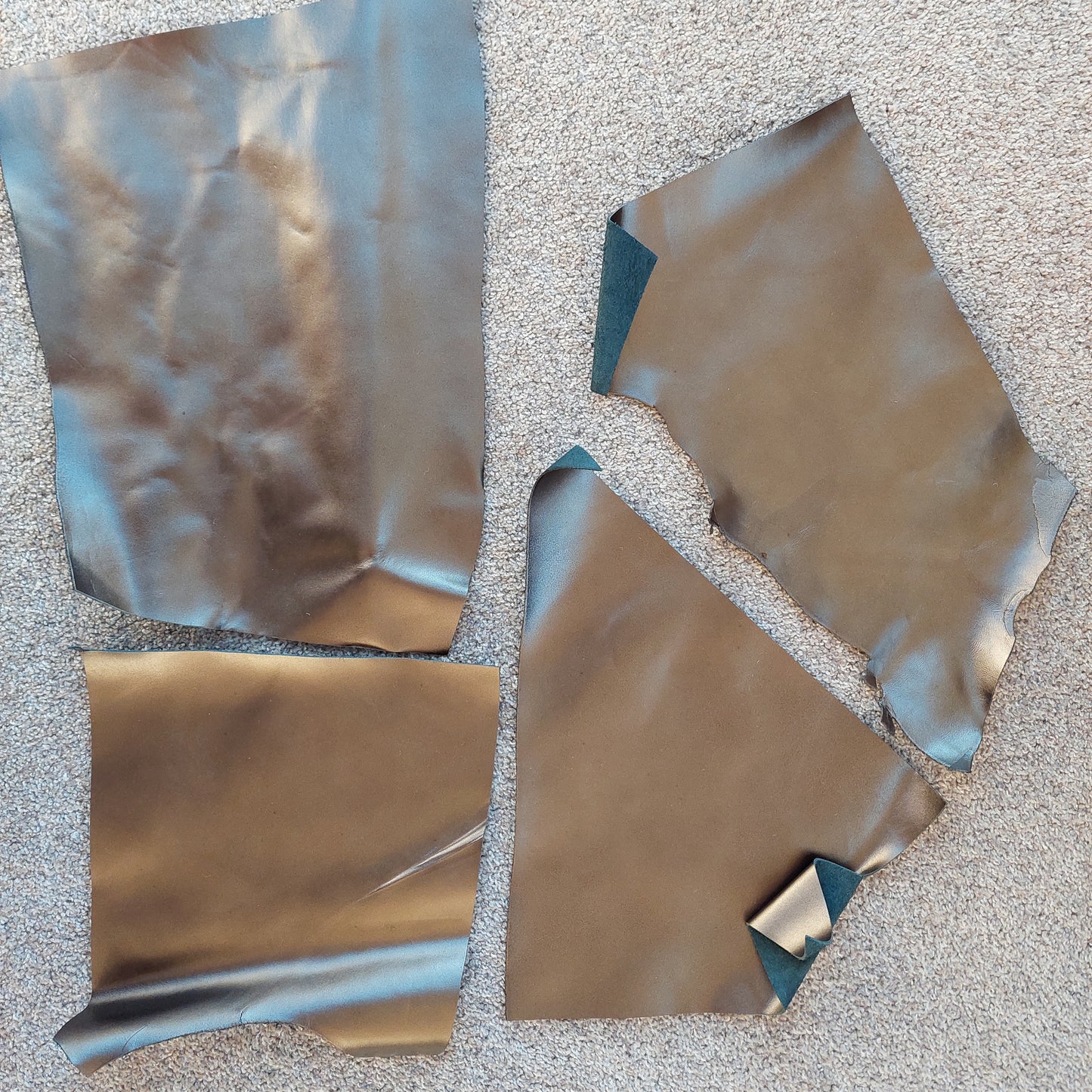 4 x Bronze Leather Pieces