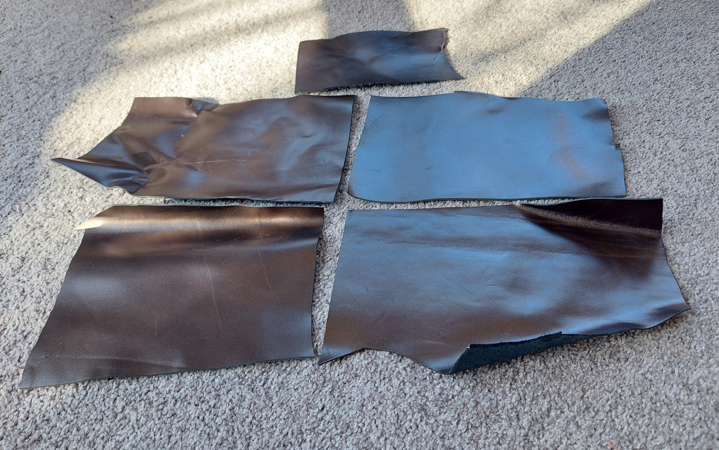 5 x Bronze Leather Pieces