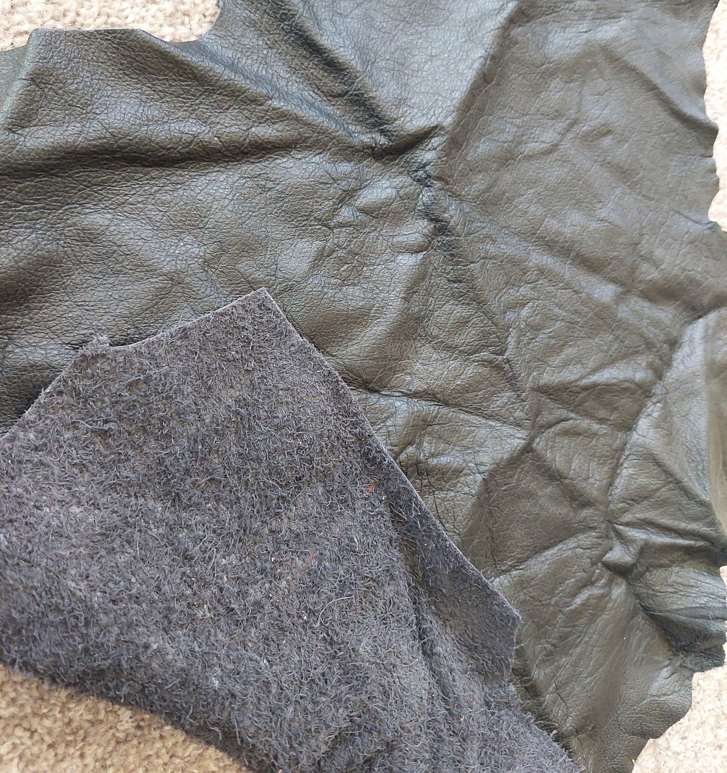 Black Scrap Lamb Leather - 1mm