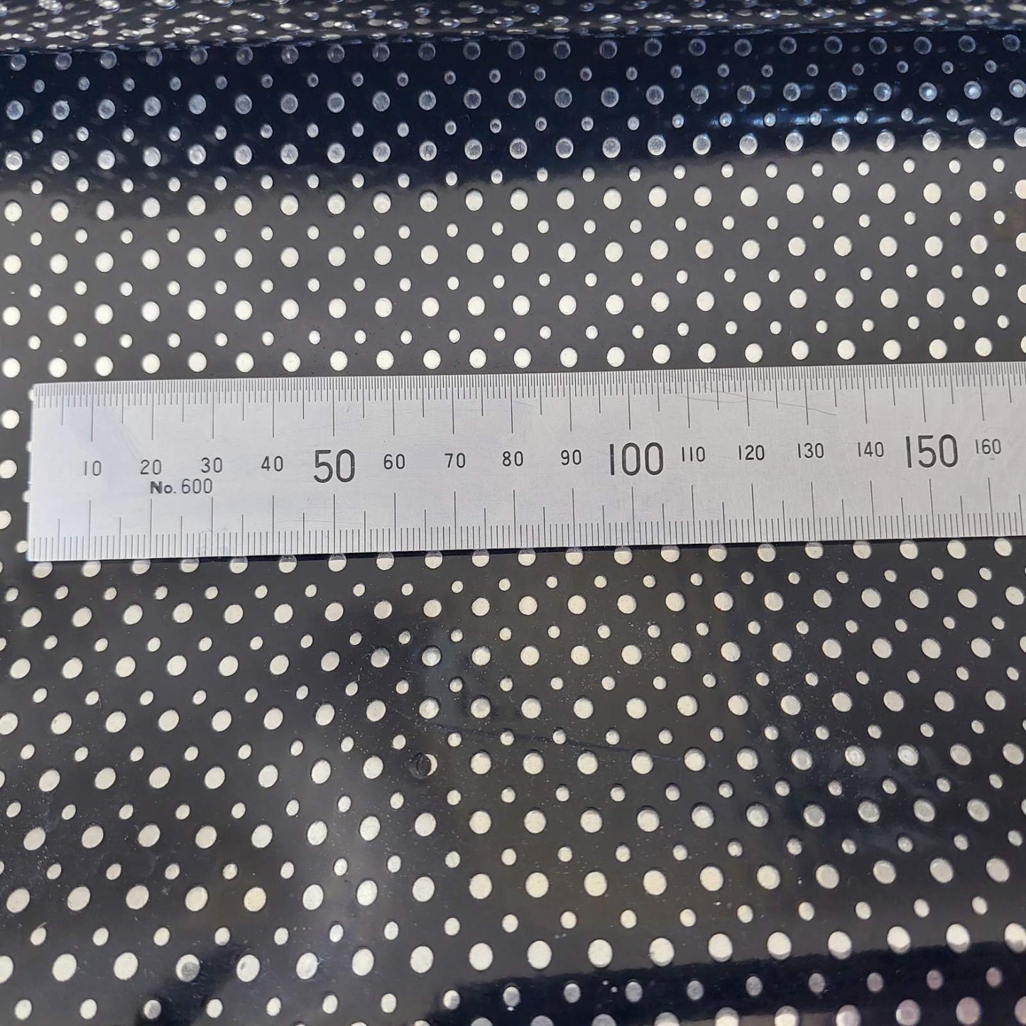 Black & Silver Spot Vinyl Fabric - Per Meter