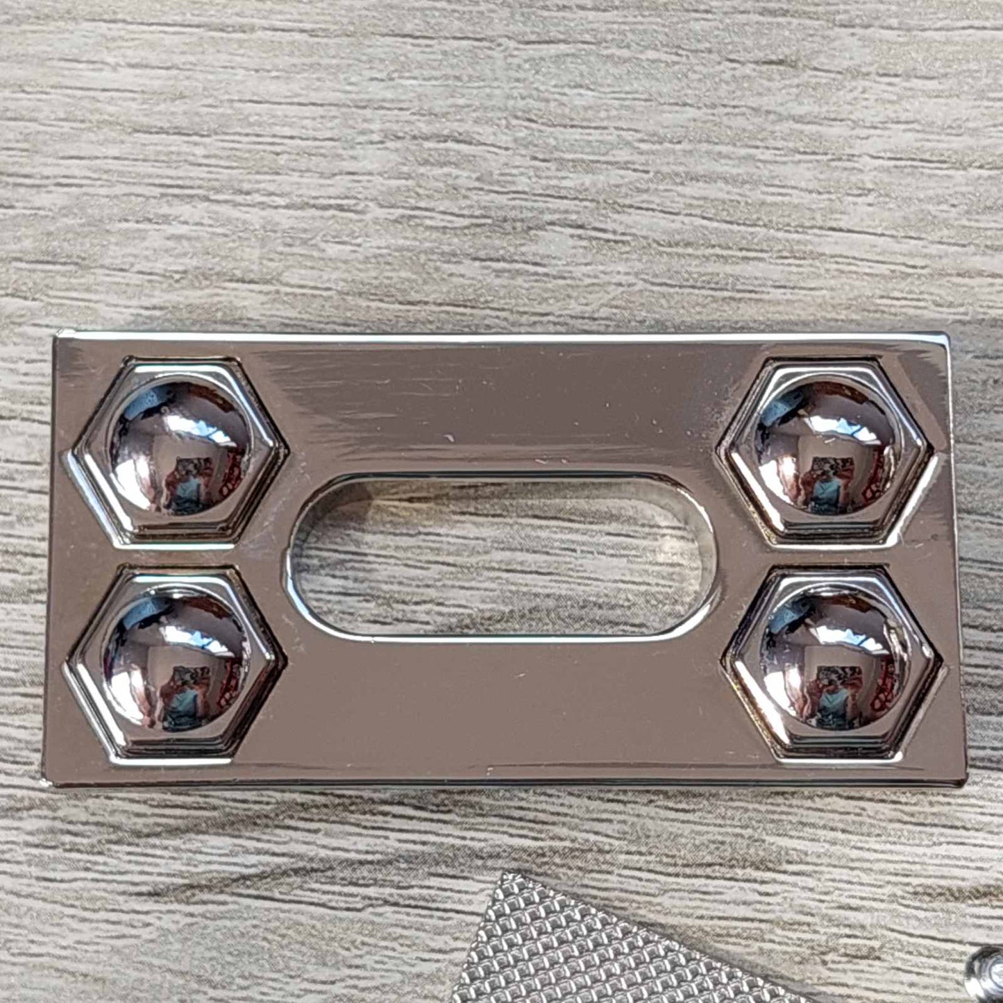 Silver Rectangle Twist Lock Bag Closure Set