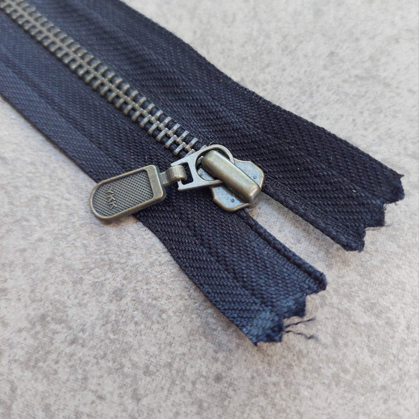 1 x Black YKK Metal Zip - 20cm (8")