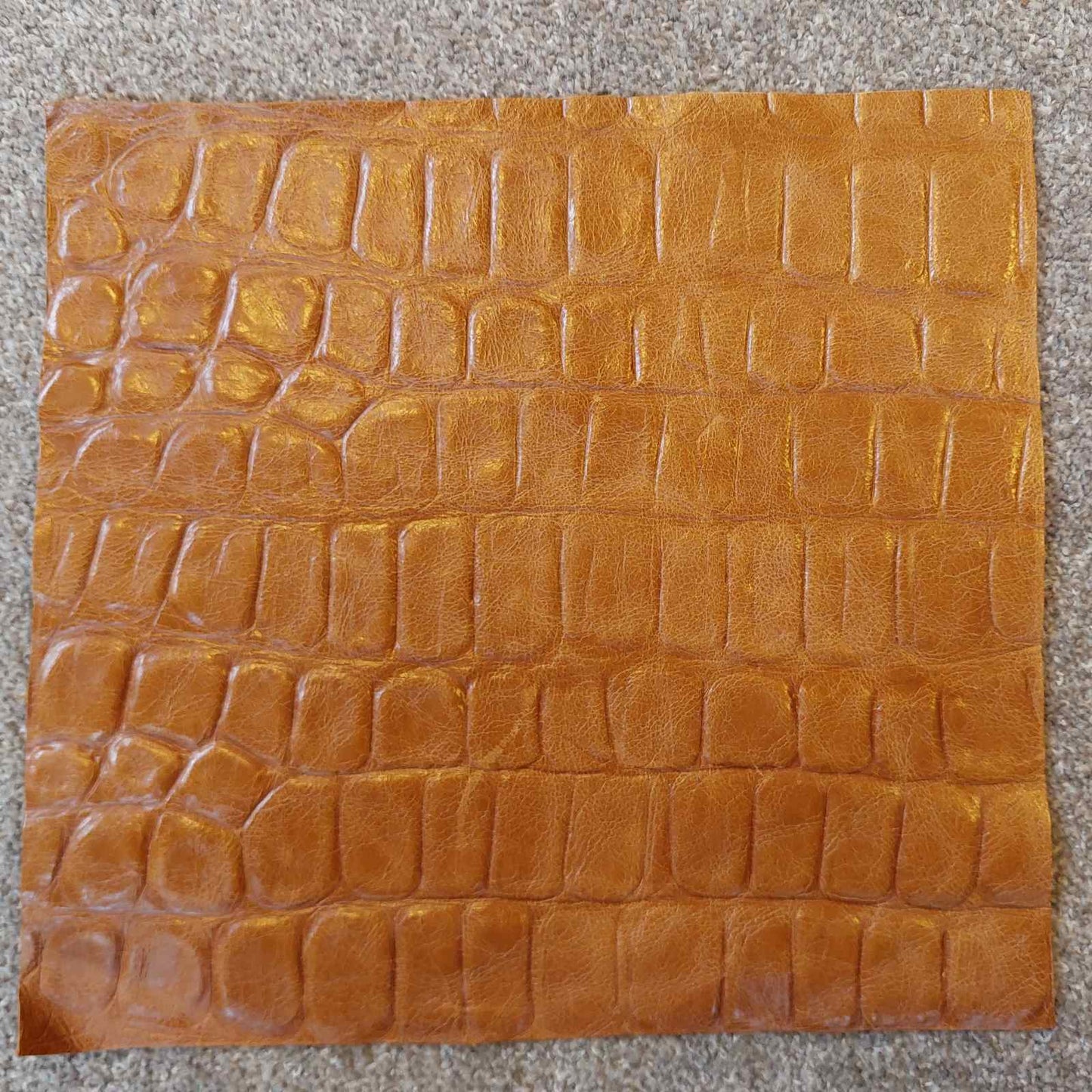 Tan Croc Print Scrap Leather Piece