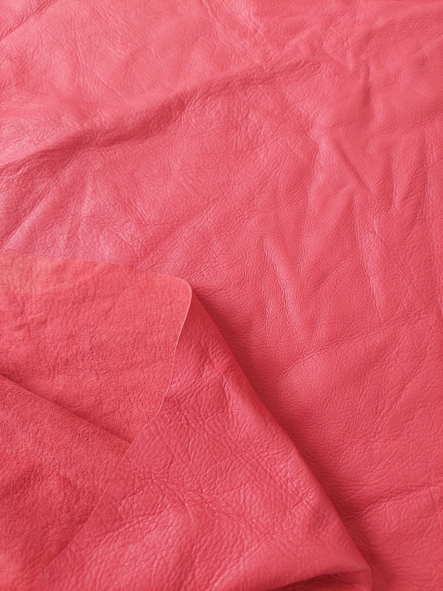 Red Scrap Lamb Leather Piece