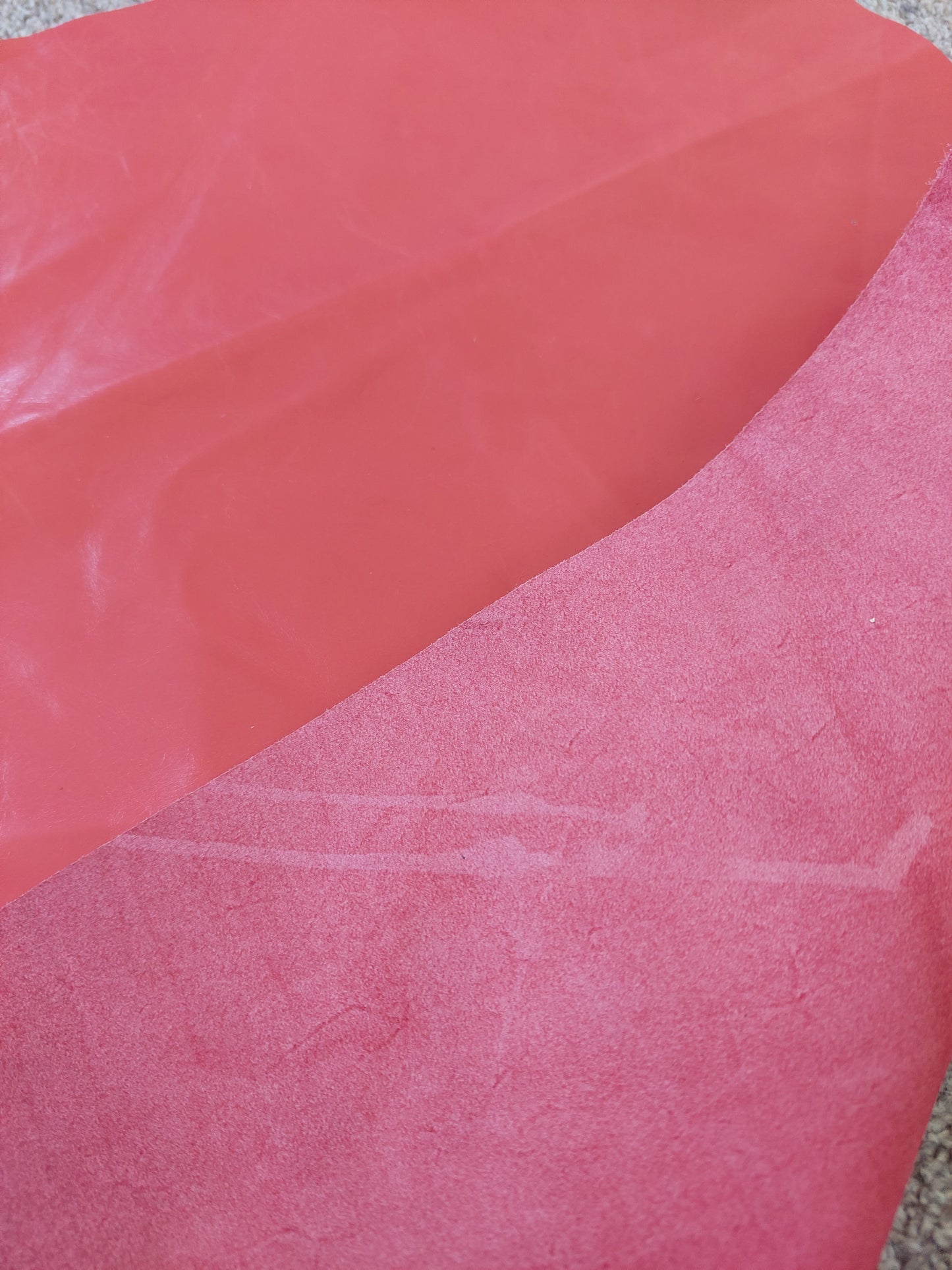 Red Scrap Leather Piece