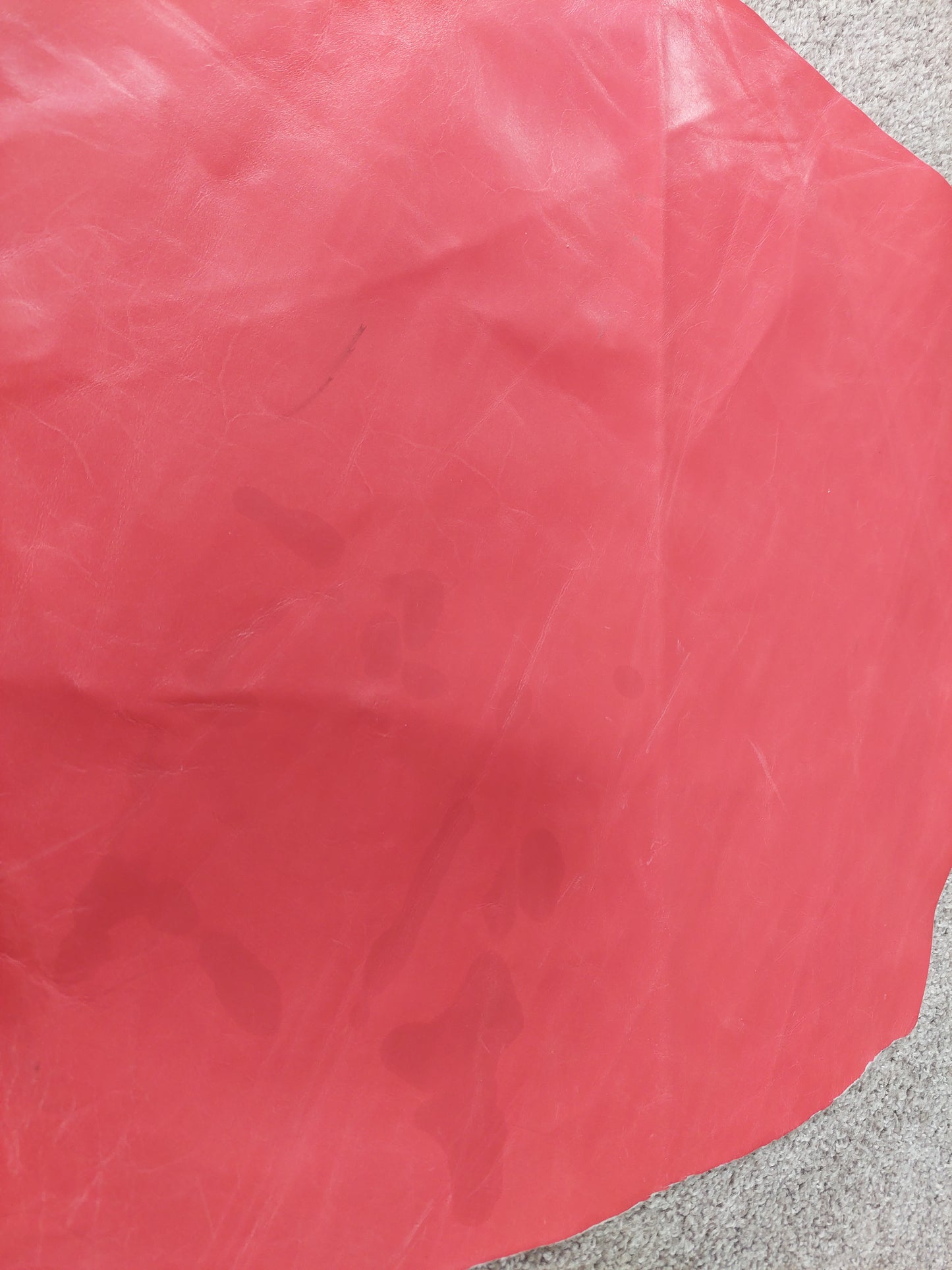 Red Scrap Leather Piece