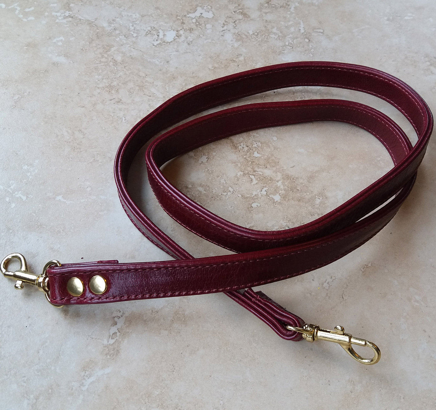 Red Handmade Leather Bag Strap