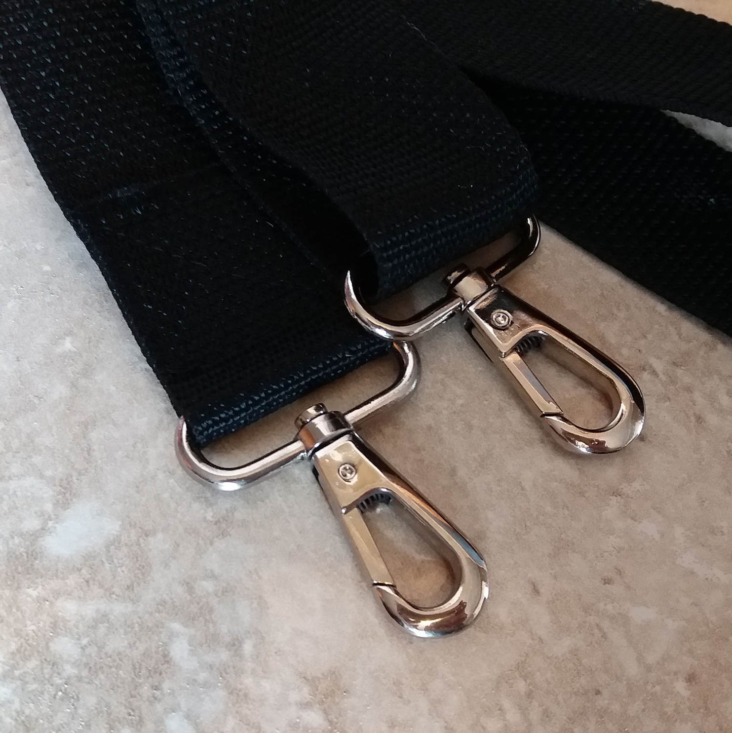 Adjustable Black Webbing Bag Strap