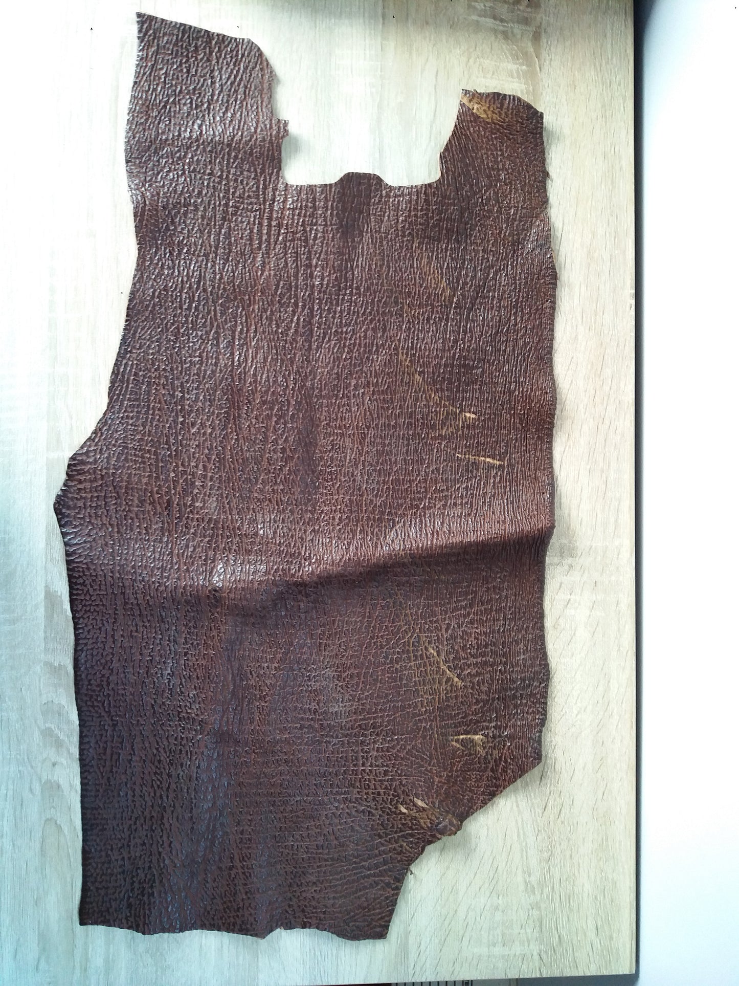 Textured Brown Scrap Leather Piece