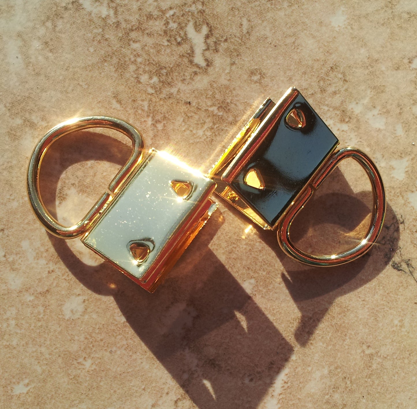 2 x Gold Metal Press D's - 3/4" (18mm) wide