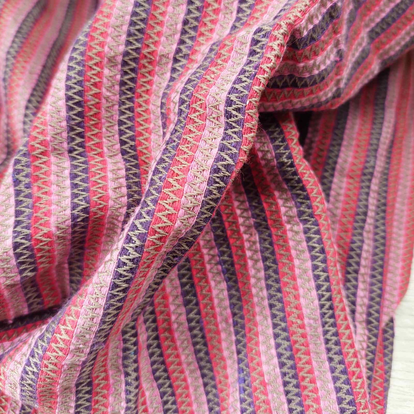 Recycled Fabric - Pink, purple & red stripes