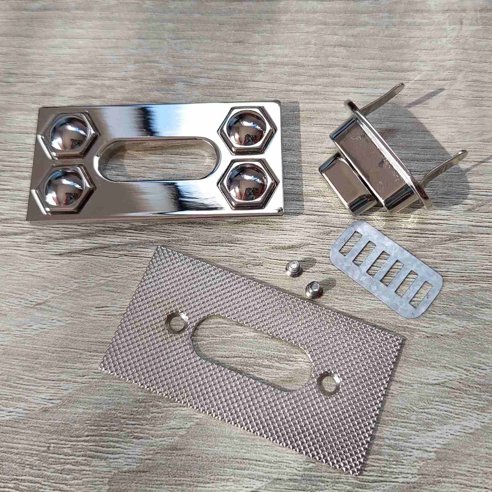 Silver Rectangle Twist Lock Bag Closure Set – Anoa Design Supplies