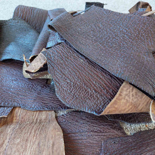 Brown Textured Print Leather - 1.5mm - Box