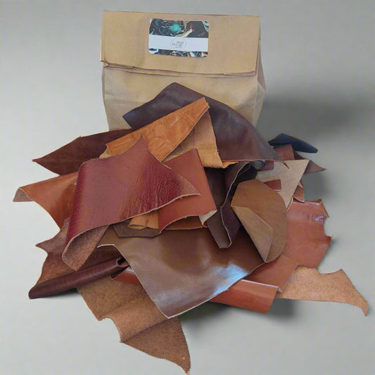 500g of Brown Leather Pieces - 1.5mm thick