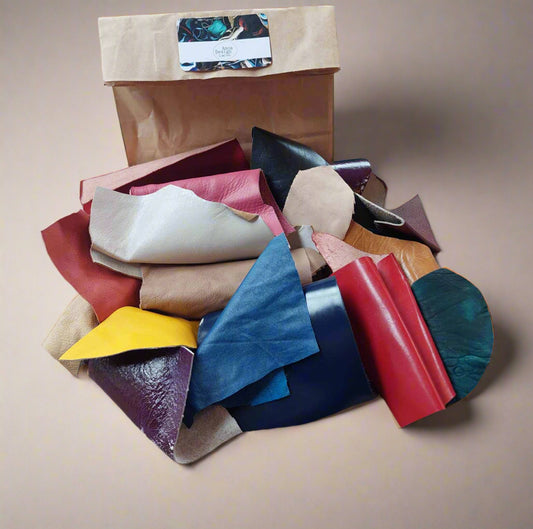500grm Coloured Scrap Leather Pieces