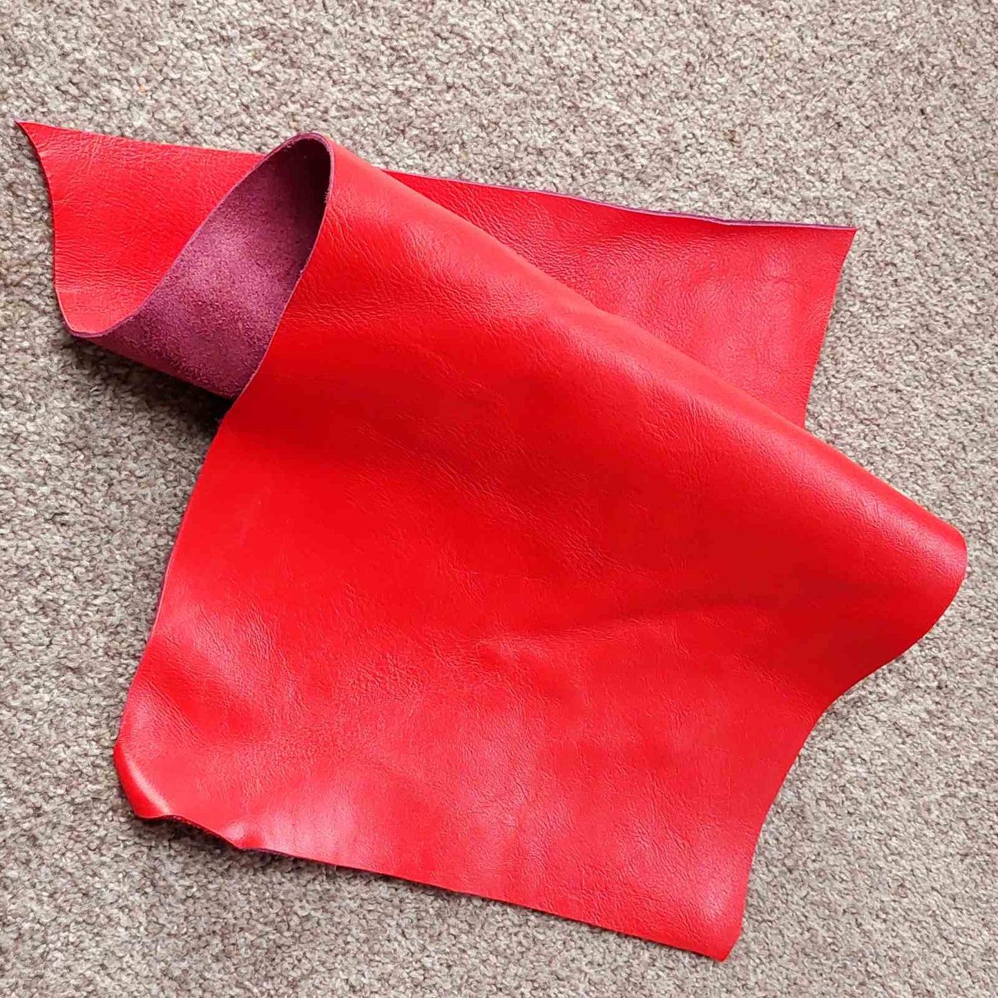 Red Scrap Leather Piece