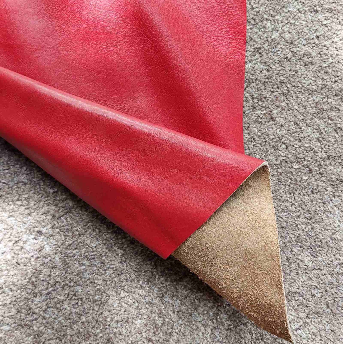 Red Scrap Leather Piece