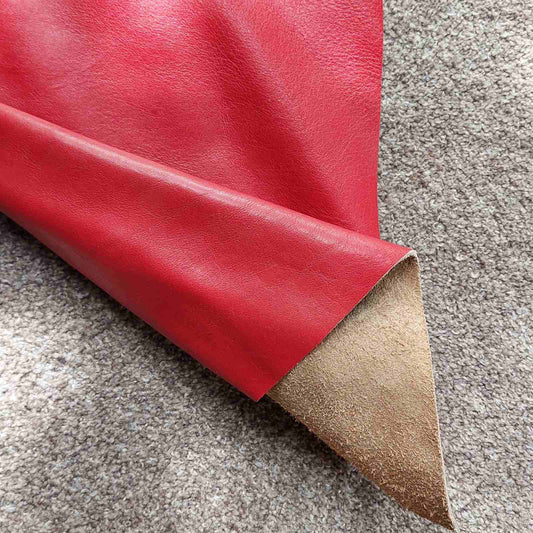 Red Scrap Leather Piece
