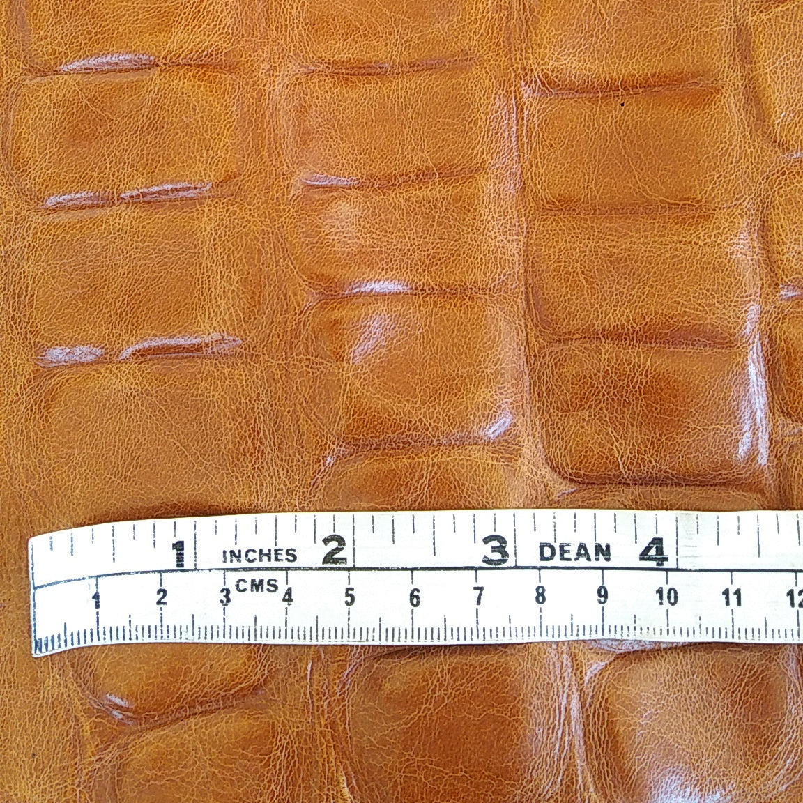 Tan Croc Print Scrap Leather Piece - 27cm x 43cm