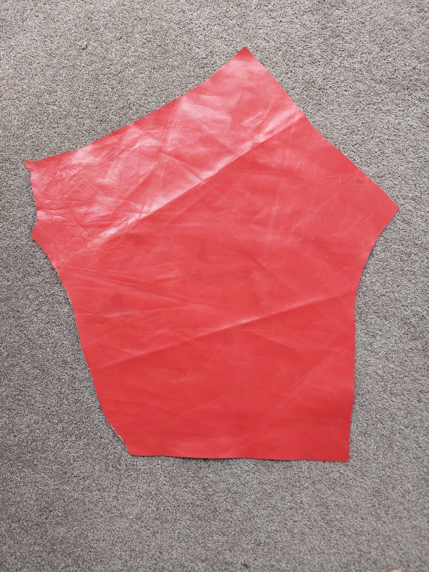 Red Scrap Leather Piece