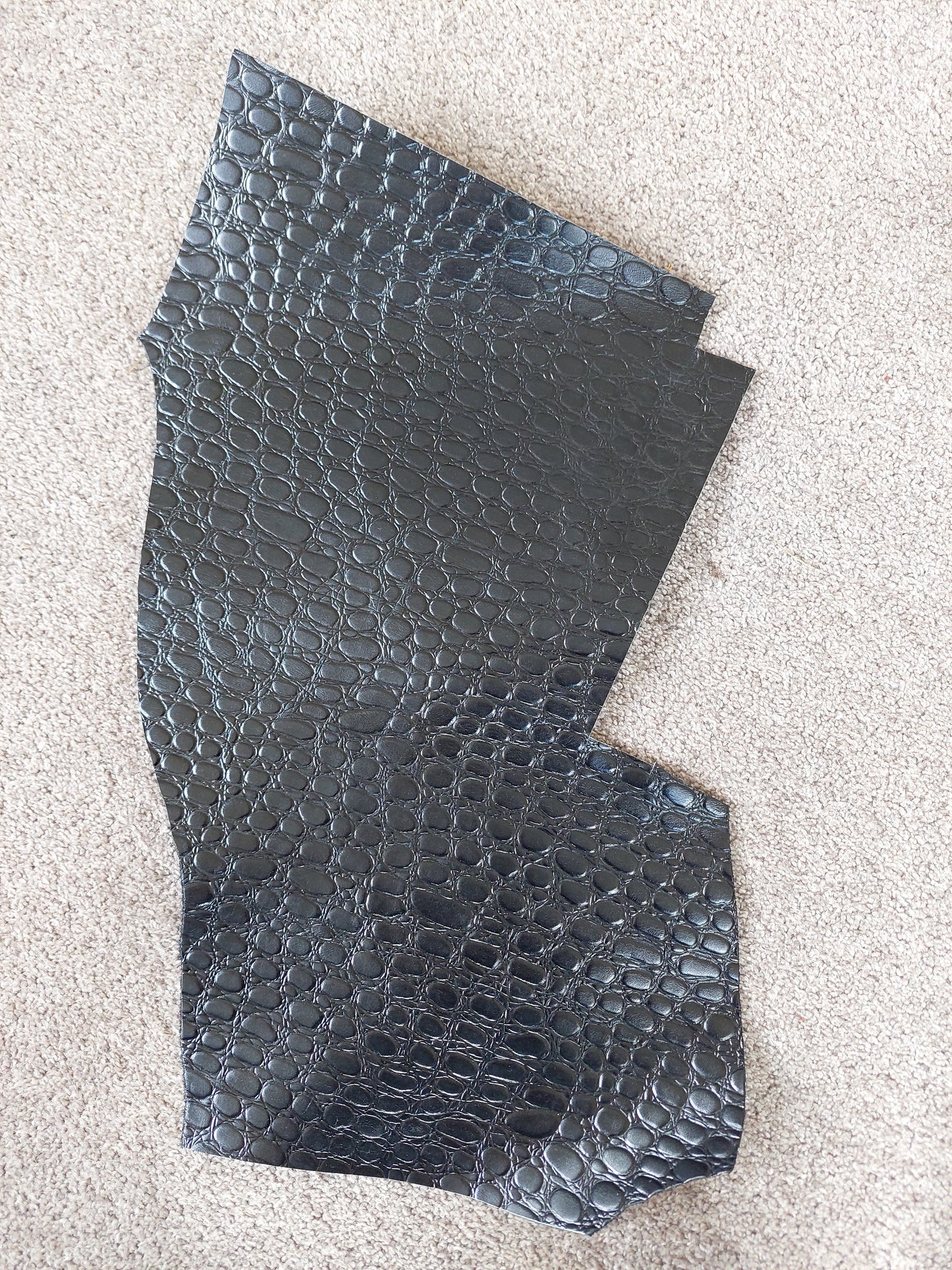 Patterned Black Scrap Leather Piece