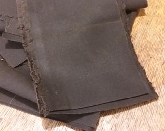 5 x Black Waxed cotton/ Oilskin Fabric Pieces