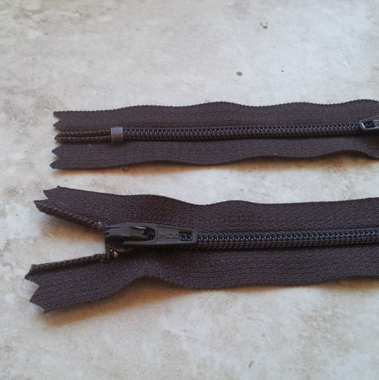 2 x YKK Brown Zip - 10cm or (4")