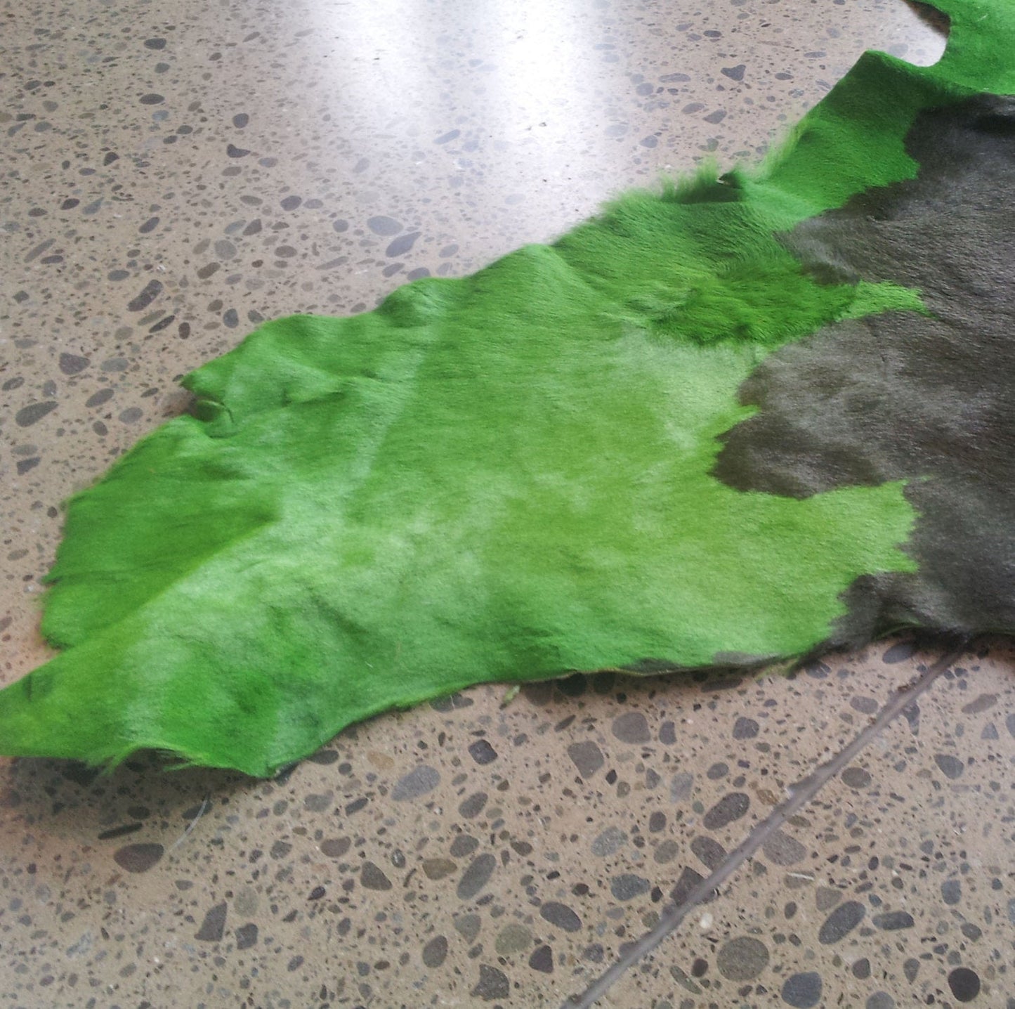 Cowhide Leather Piece - Green & Black