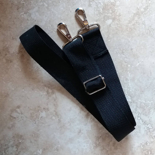 Adjustable Black Webbing Bag Strap