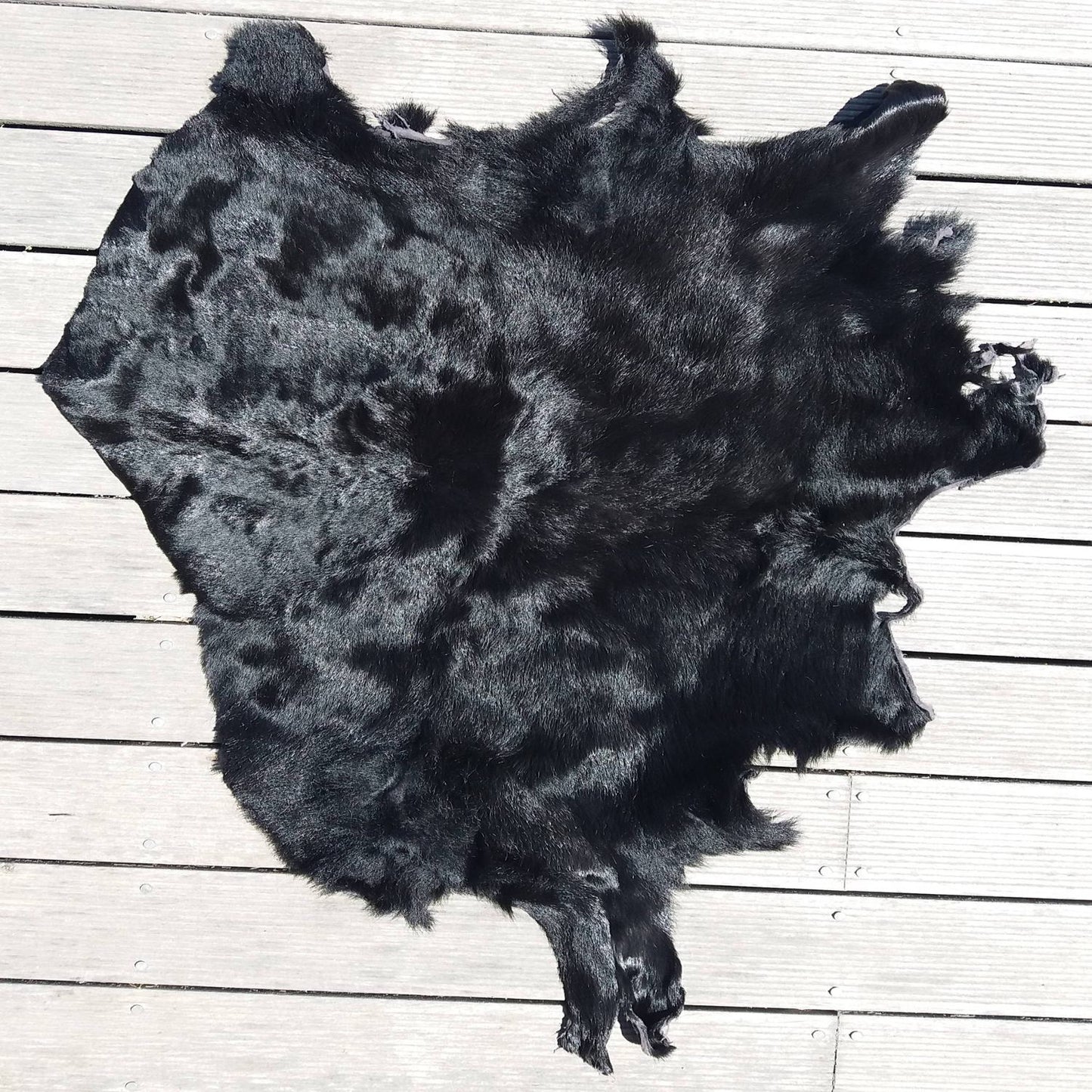 Cowhide Leather - Pure Black calfhide scrap piece