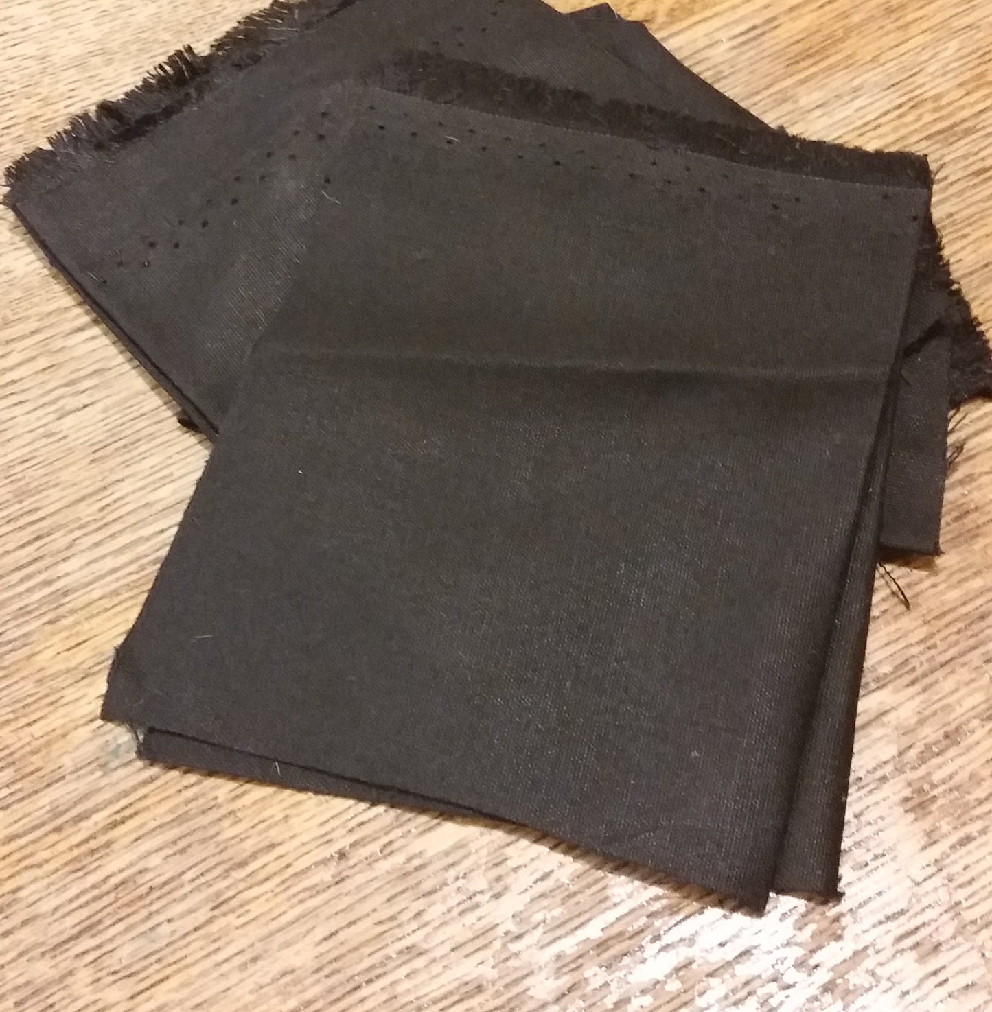 Black Waxed cotton fabric - Oilskin fabric