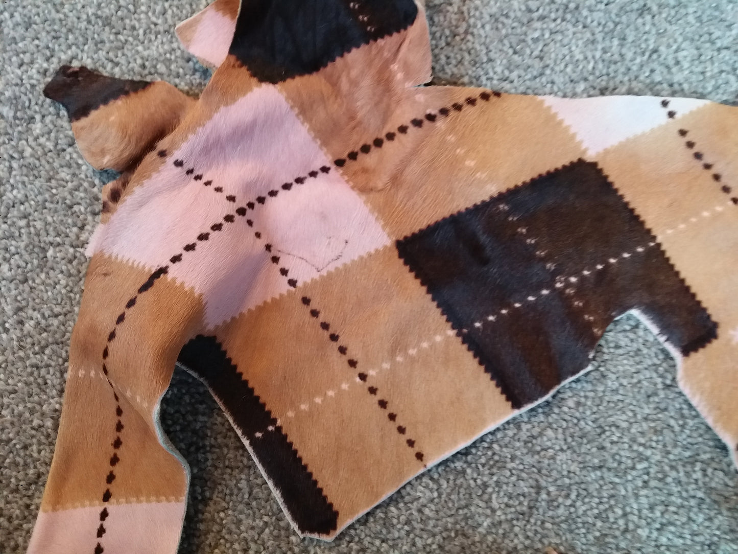 Cowhide Scrap Leather Pieces - Tartan
