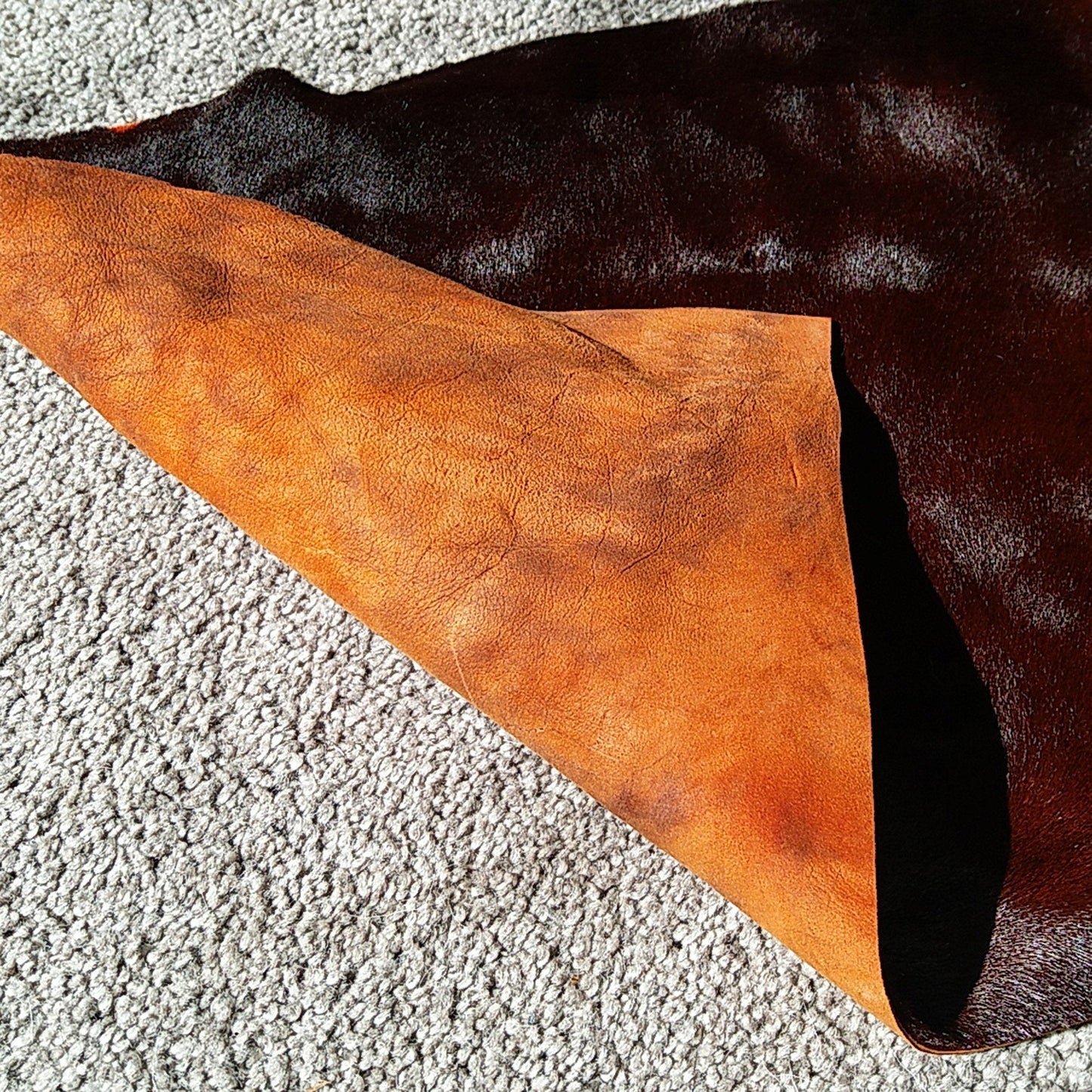 Cowhide Leather Piece - Orange