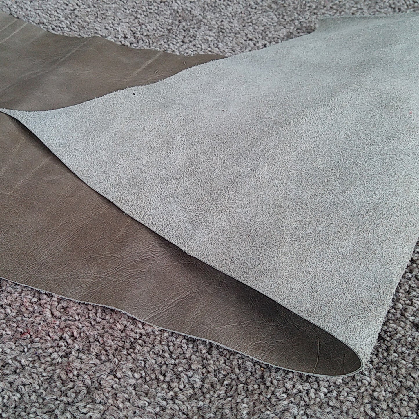 Taupe Gray Scrap Leather Piece