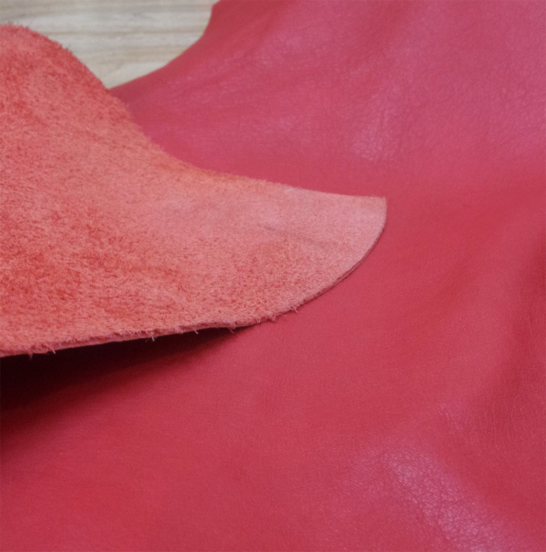 Red Scrap Leather Piece - 1.5mm