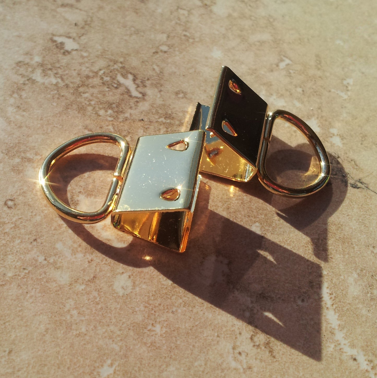 2 x Gold Metal Press D's - 3/4" (18mm) wide