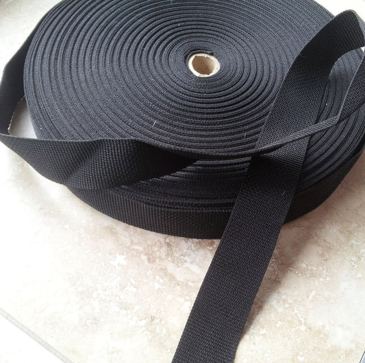 Black Webbing - 1.5" (4cm) wide - per meter